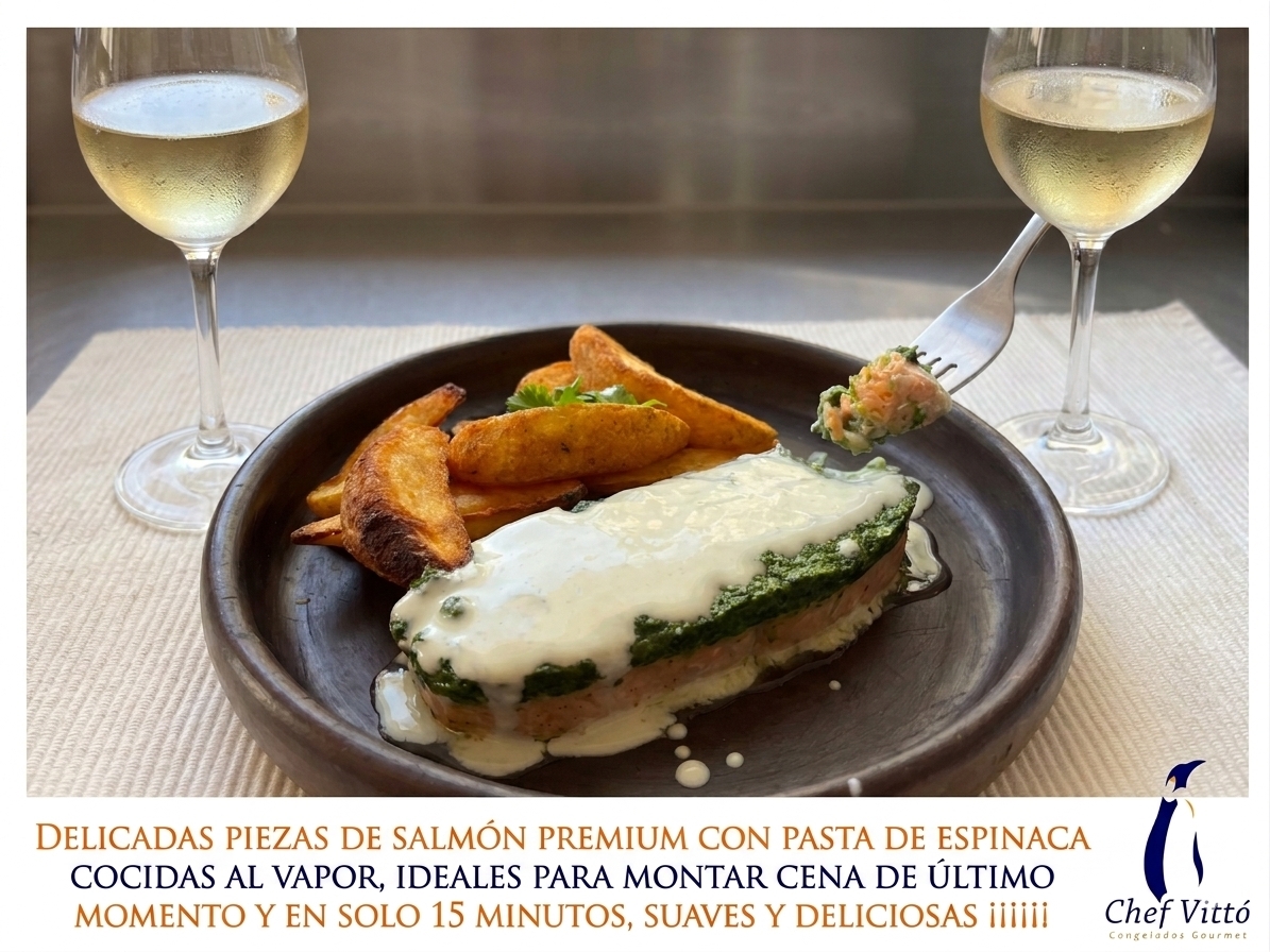 SALMÓN CON PASTA DE ESPINACAS 150 GRS